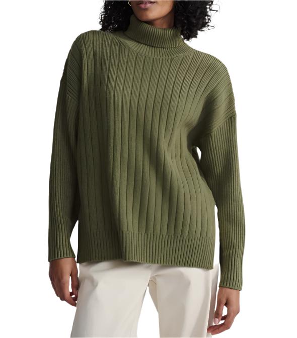 eve oversized rollneck burnt olive