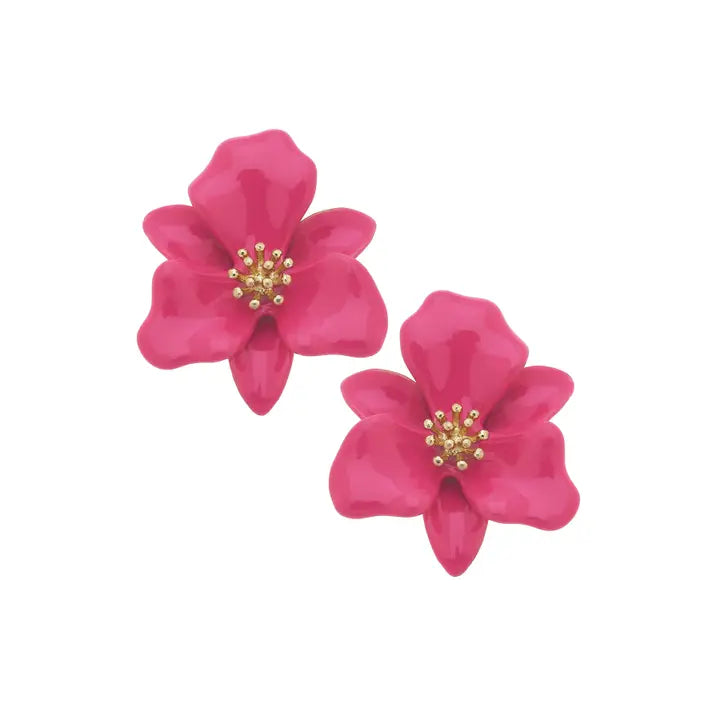 Valentina Enamel Flower Statement Earrings