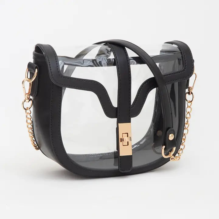 Clear Transparent Saddle Bag - Pickering Boxwood