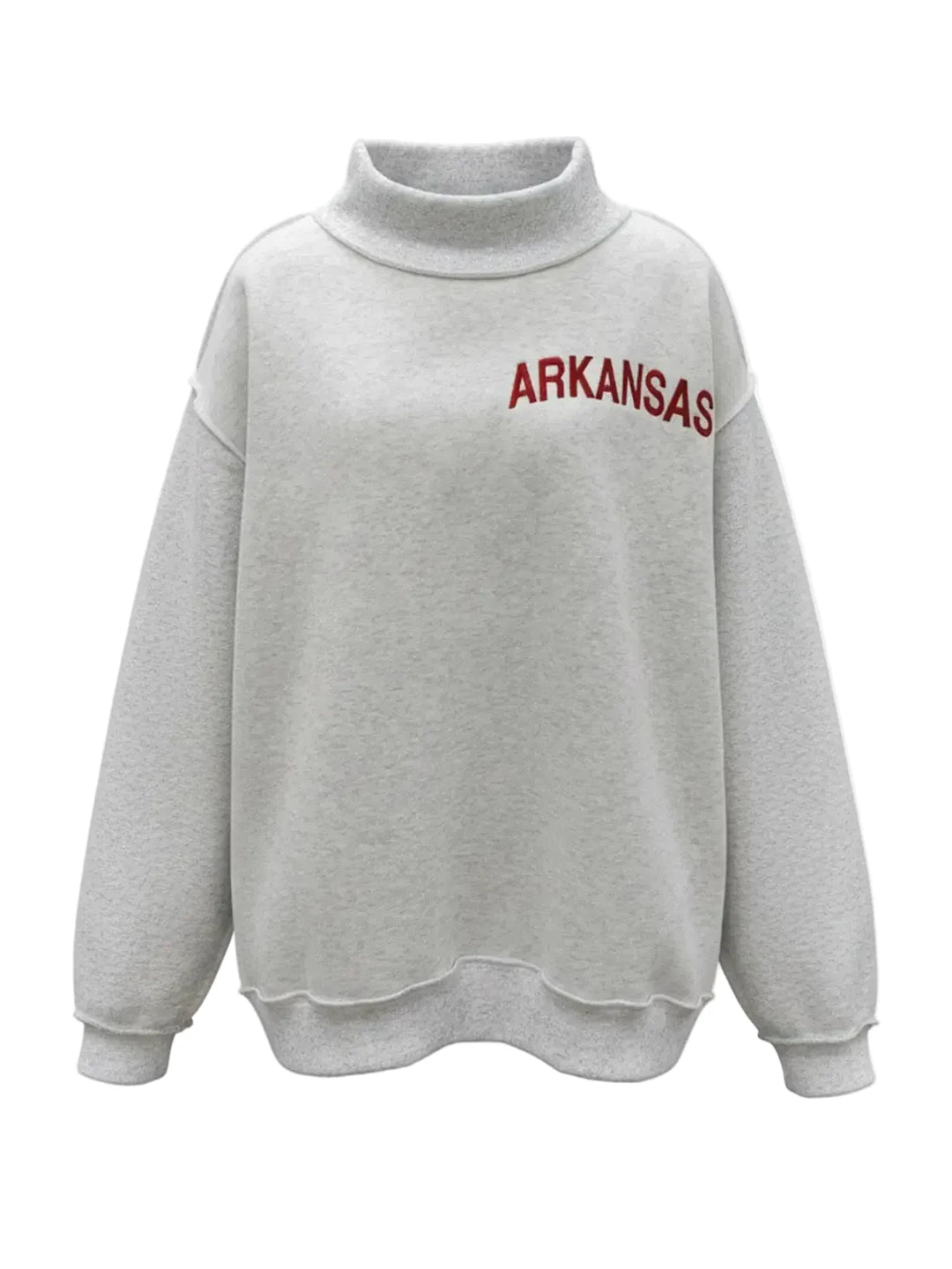 College Embroidered Mock Neck Sweatshirt