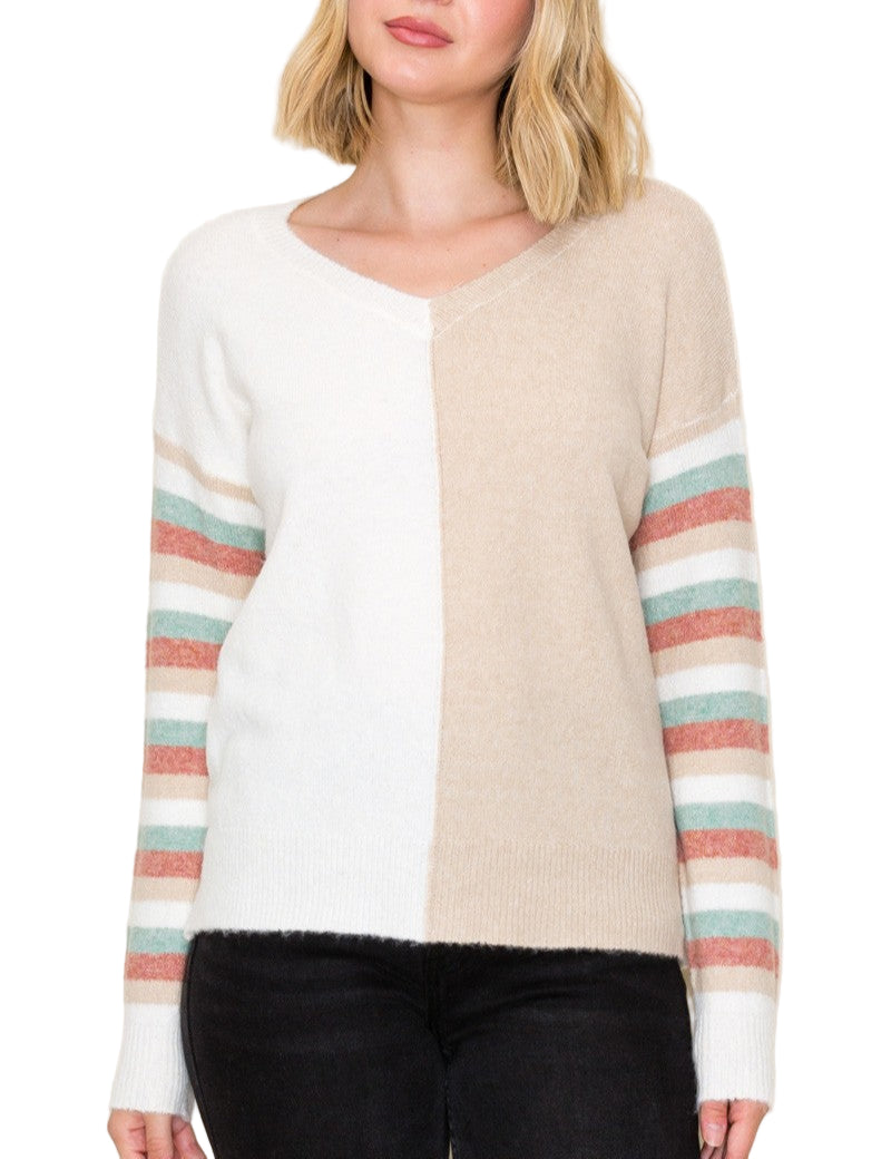Stripe Colorblock Sweater