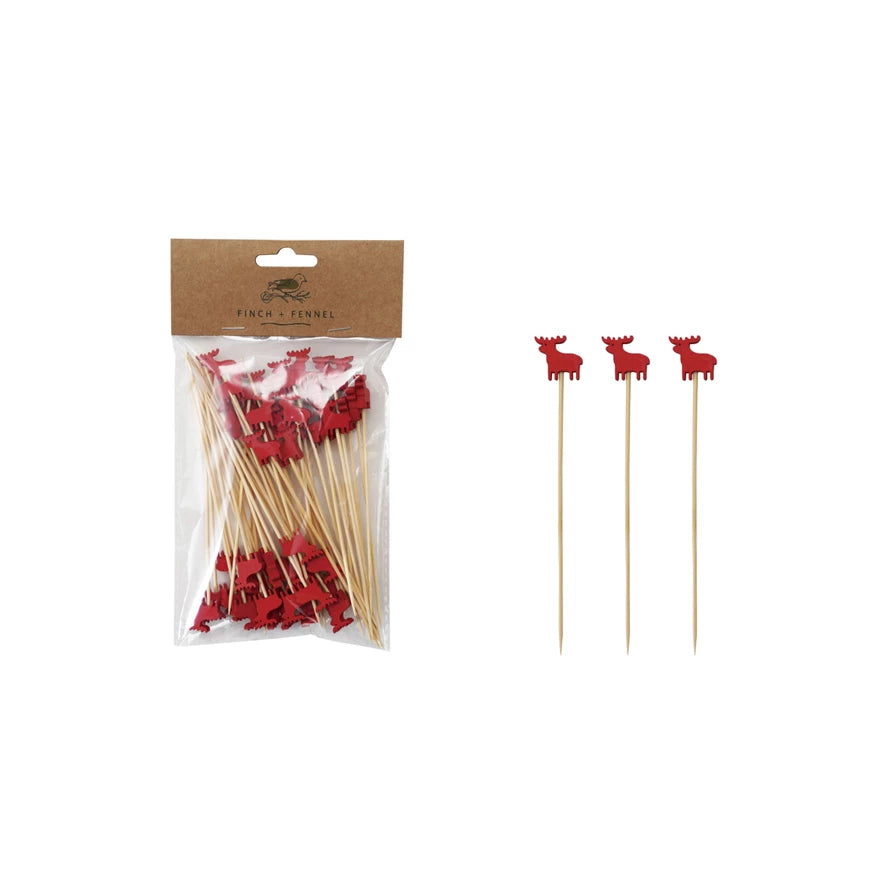 Christmas Bamboo Single Use Skewers