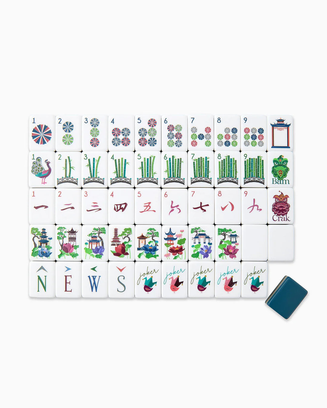 Introducin Gatsby, where classic sophistication meets understated luxury. With a refined blend of navy, beige, and forest green, Gatsby brings a timeless, masculine touch to your Mahjong game. Meticulously crafted from premium materials, each tile in the Gatsby line is designed to ensure countless game nights filled with strategy and style. Whether you're a seasoned player or just starting out, our set of 160 tiles caters to all levels, making it the perfect gift for aficionados or a distinguished addition 