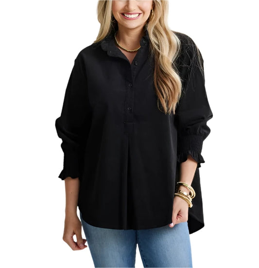 A best-seller for a reason, the Kimberly Top is back for fall in our signature lightweight Corduroy!