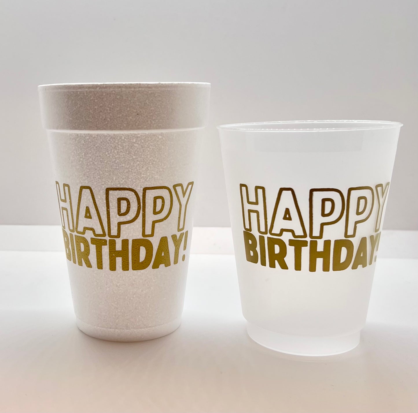 Happy Birthday 16oz Foam Cups by Pickering Boxwood
