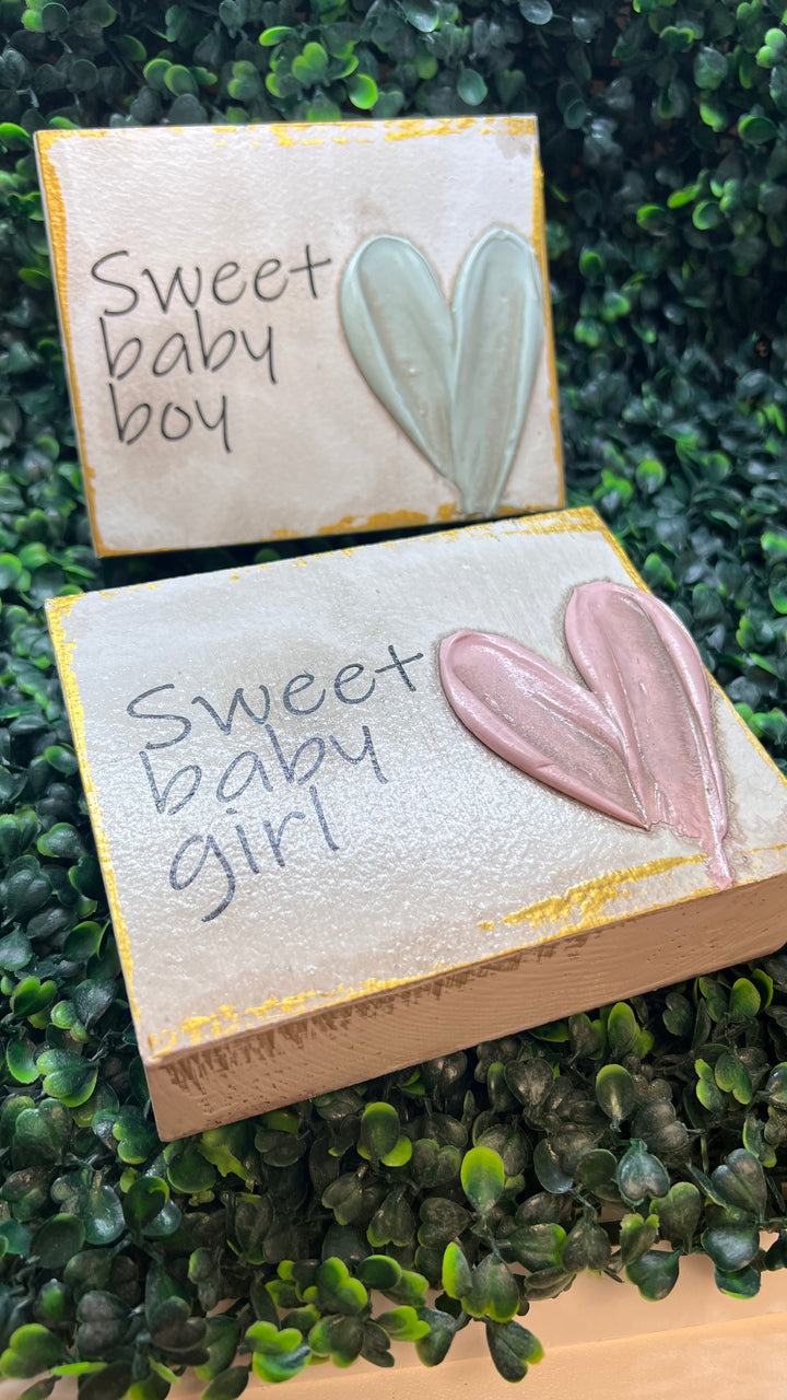Sweet Baby Girl Block Art