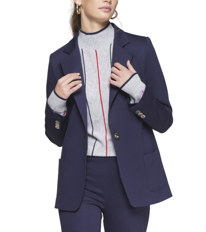 Fun Letter Buttons Navy Blazer by Vilagallo
