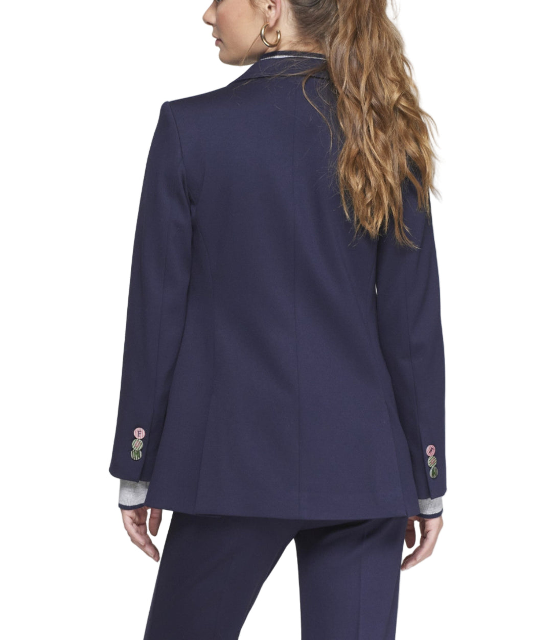 Fun Letter Buttons Navy Blazer by Vilagallo