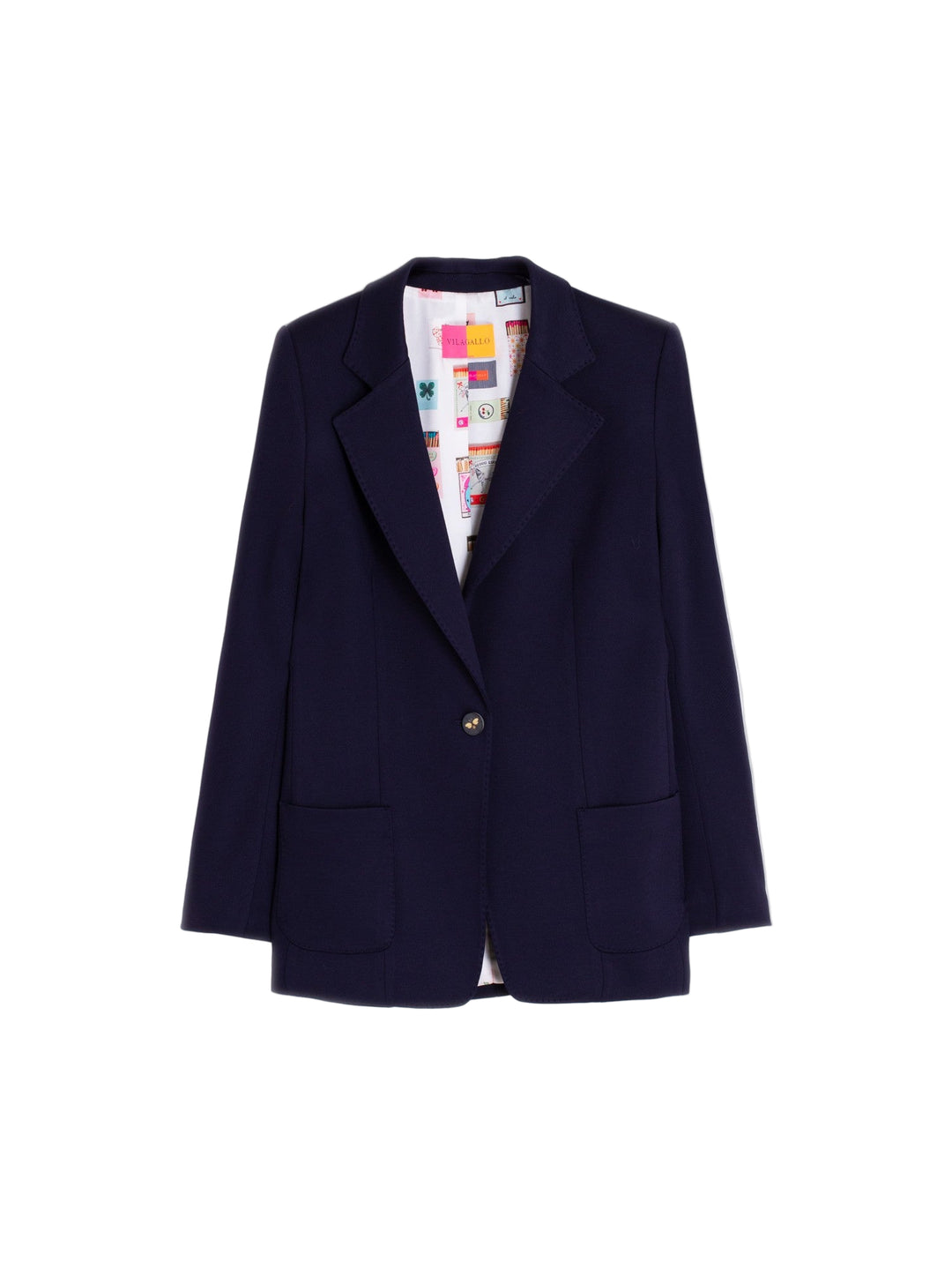 Fun Letter Buttons Navy Blazer by Vilagallo