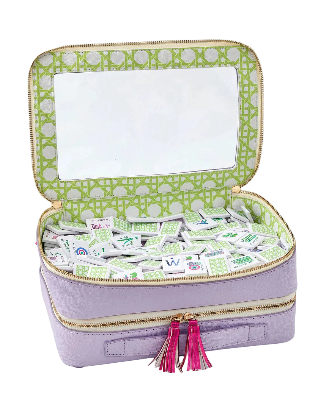 
Fresh, playful, and effortlessly charming, the Jardin Debutante Mahjong Tile Set brings a garden-inspired twist to Mahjong—perfect for family game nights, beginners, and anyone who loves a light, cheerful aesthetic. Designed with soft florals, vibrant greenery, and whimsical details, this set feels like a breath of fresh air at the table.

Thoughtfully sized slightly larger than traditional travel tiles, Jardin Debutante offers improved visibility and ease of handling—