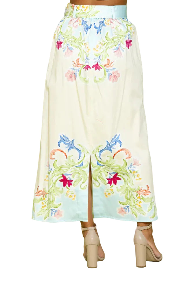 The Maggie Skirt is back! Available in our gorgeous Dreamscape print, the Maggie is a midi length skirt featuring a matching cotton sateen belt. Pair it back with our Peyton Top for the perfect look