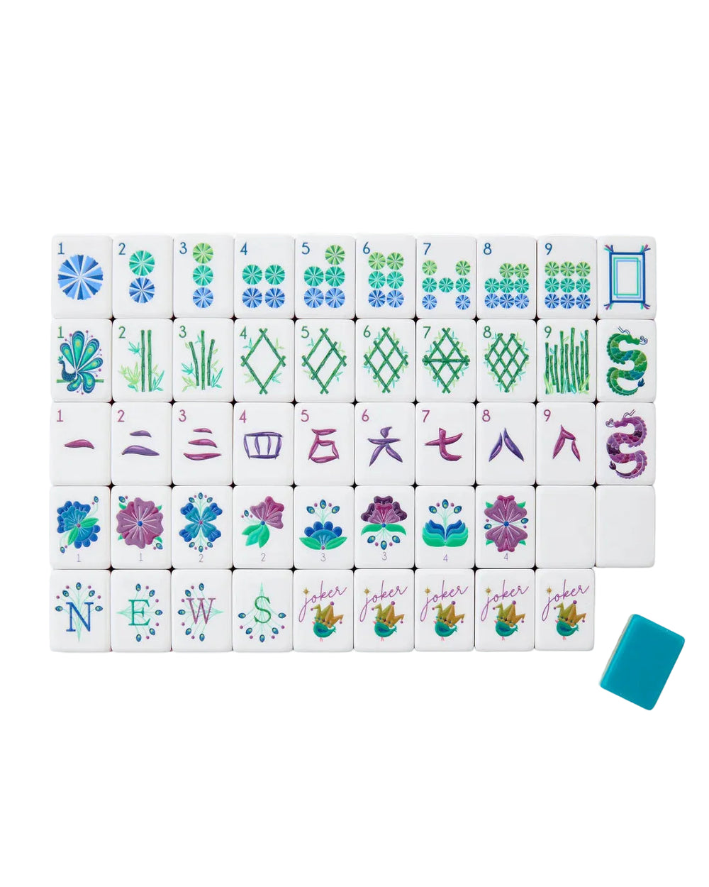 Lagoon Mahjong Tiles by Oh my Mahjong - Pickering Boxwood