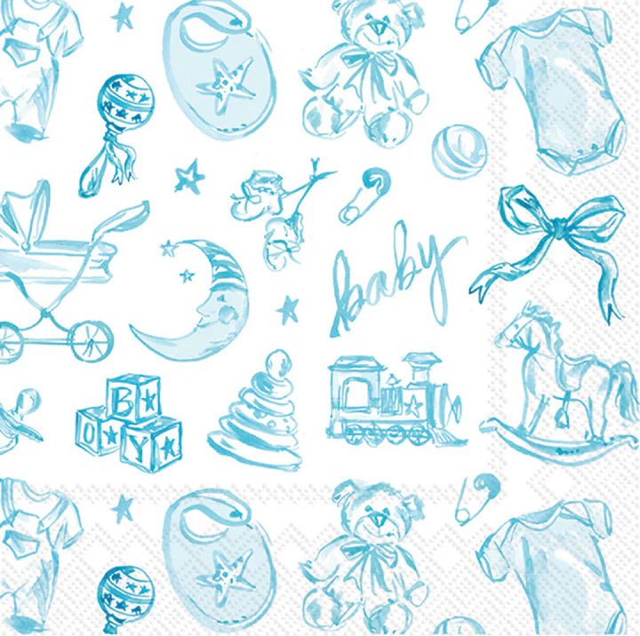 Baby Toile Cocktail Napkin
