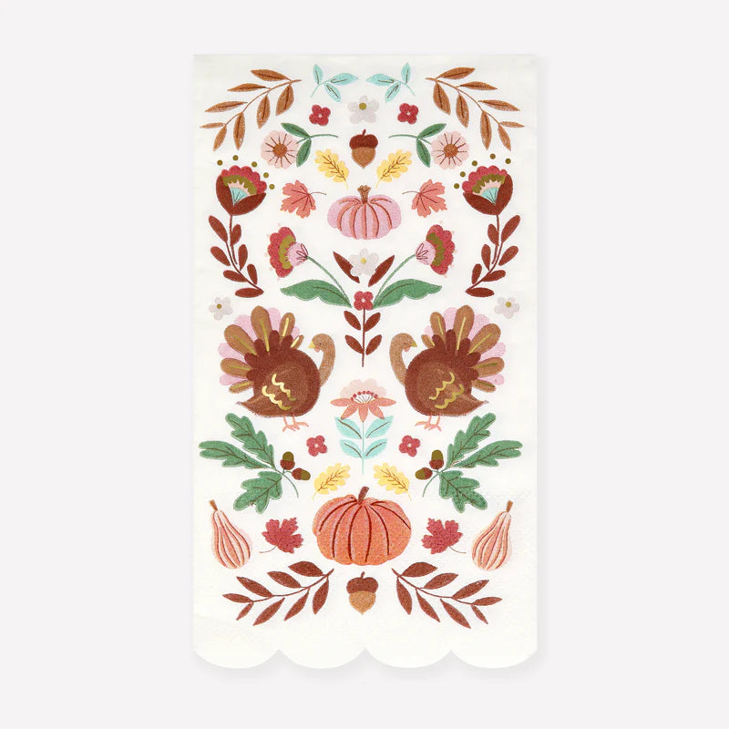 A folk theme is the ultimate way to embrace the charm of fall and Thanksgiving. Rich, earthy colors embody this season's warm tones, while harvest-inspired symbols celebrate nature's beauty. 