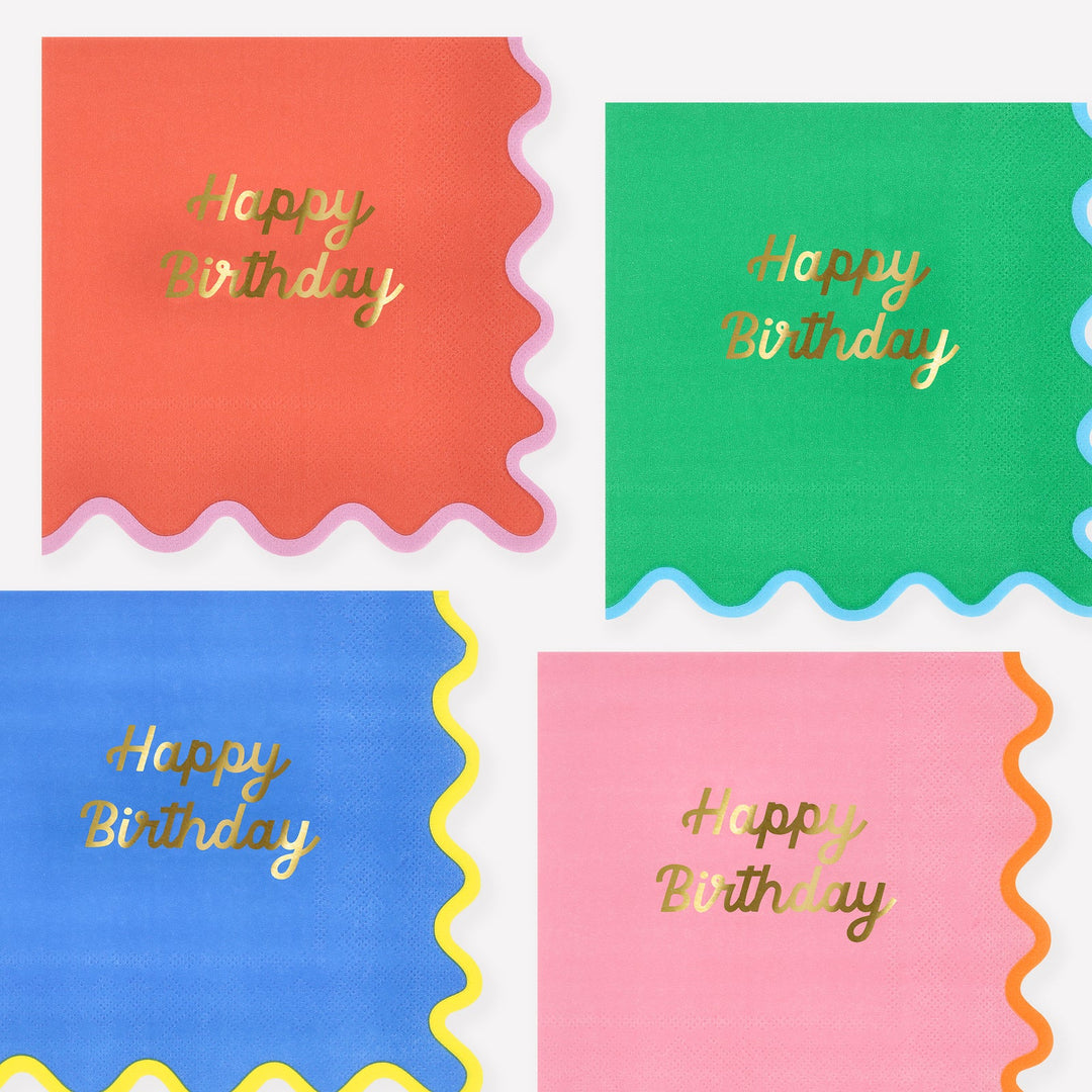 Wiggle Edge Happy Birthday Tableware