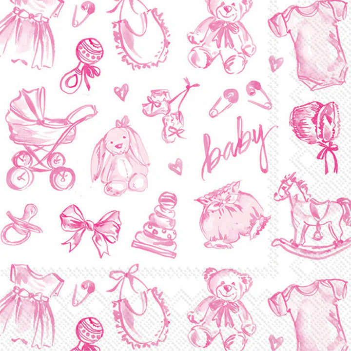 Baby Toile Cocktail Napkin