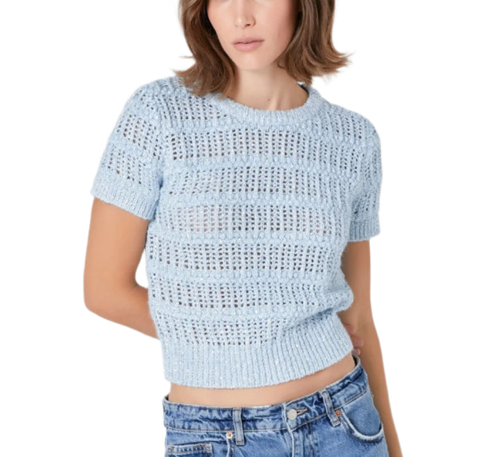 Short sleeve top
- Knit
- Crochet
- Sequins 