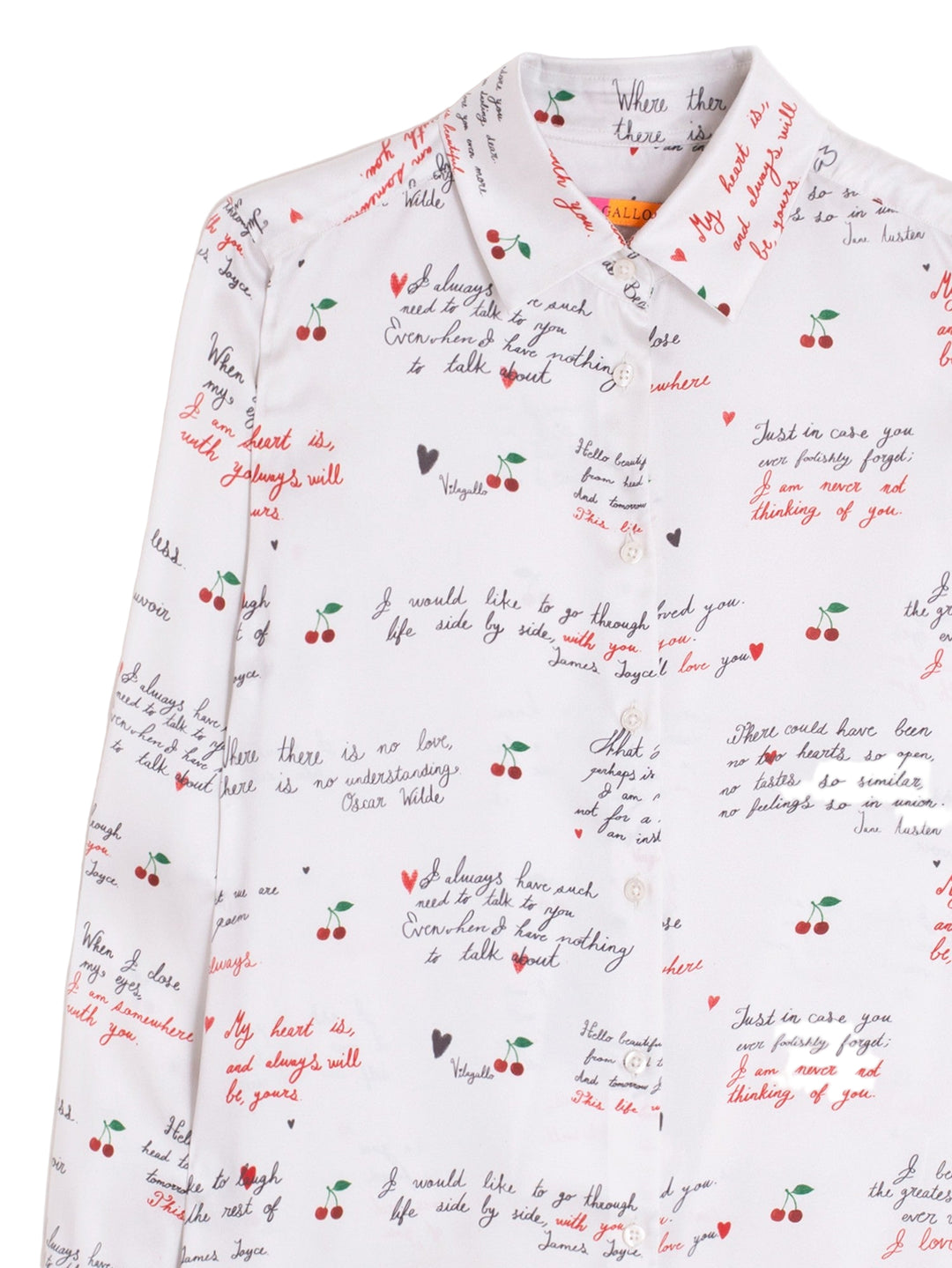 Cherry & Letters Print Shirt by Vilagallo