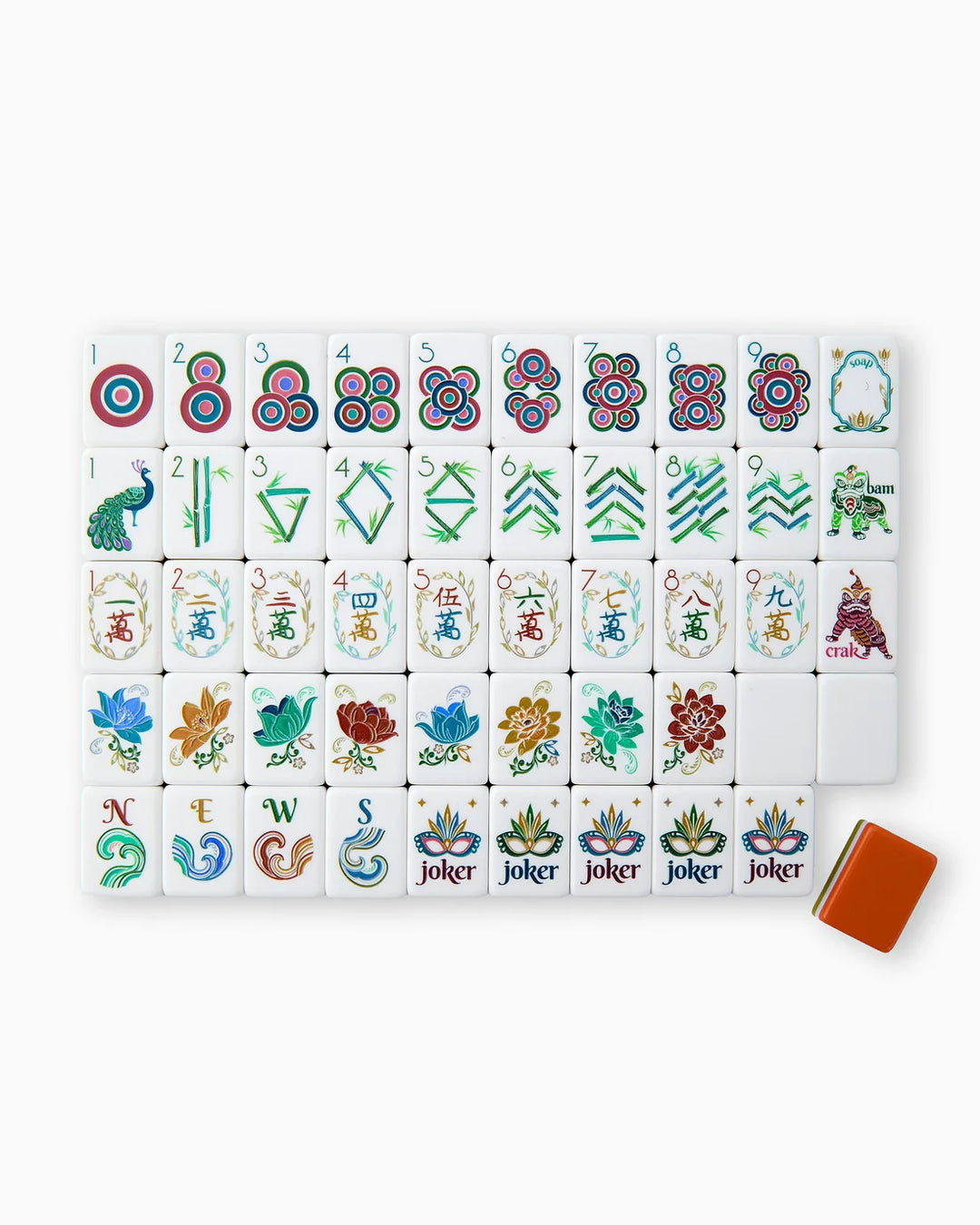 Inspired by rugged landscapes and breathtaking sunsets, the Sierra Tiles bring a fresh, adventurous energy to your mahjong game. With layered light blue and olive green hues, these tiles evoke serene skies and lush terrain, while the burnt orange backing adds a striking contrast reminiscent of the desert at dusk. Whether you're playing at home or on the go, the Sierra Tiles offer a unique blend of earthy elegance and modern style. Elevate your game with a set that stands out as much as you do.
