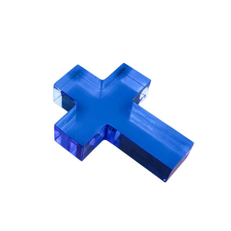 This Small Blue Cross Acrylic Weight is a sweet reminder of hope and protection, perfect for desktops, nightstands, or shelves. Use it as a paperweight or decorative accent to keep an uplifting message nearby throughout your day.