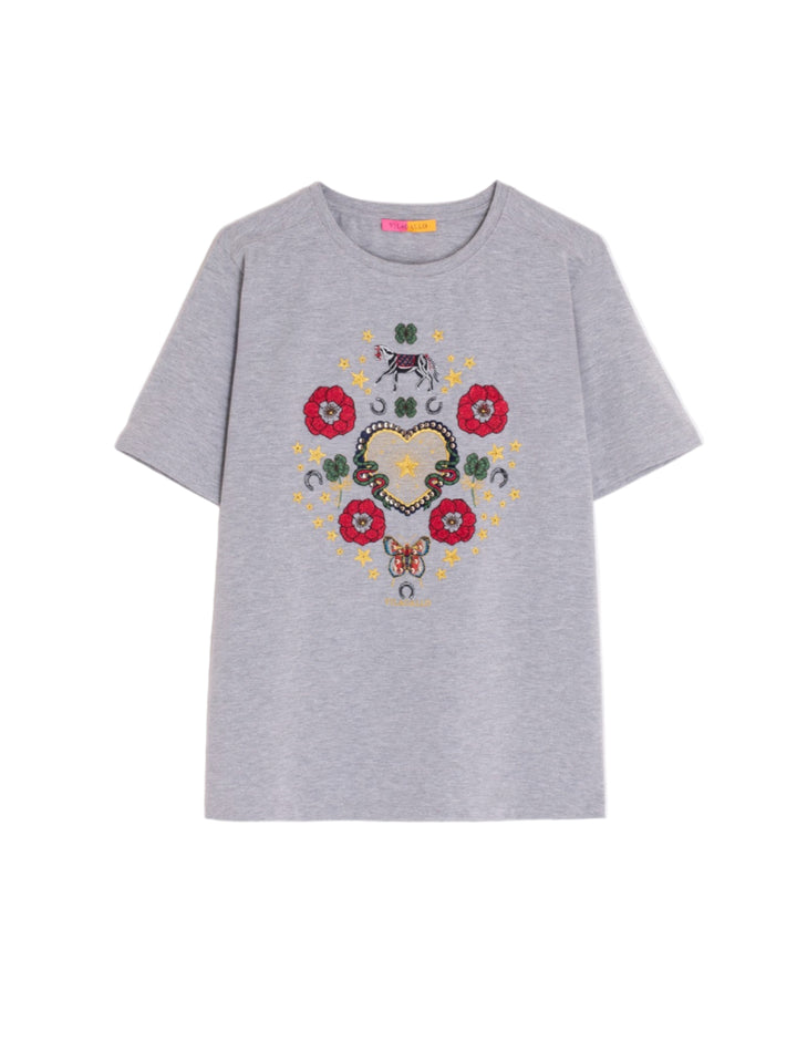 Equestrian Embroidered T-Shirt by Vilagallo