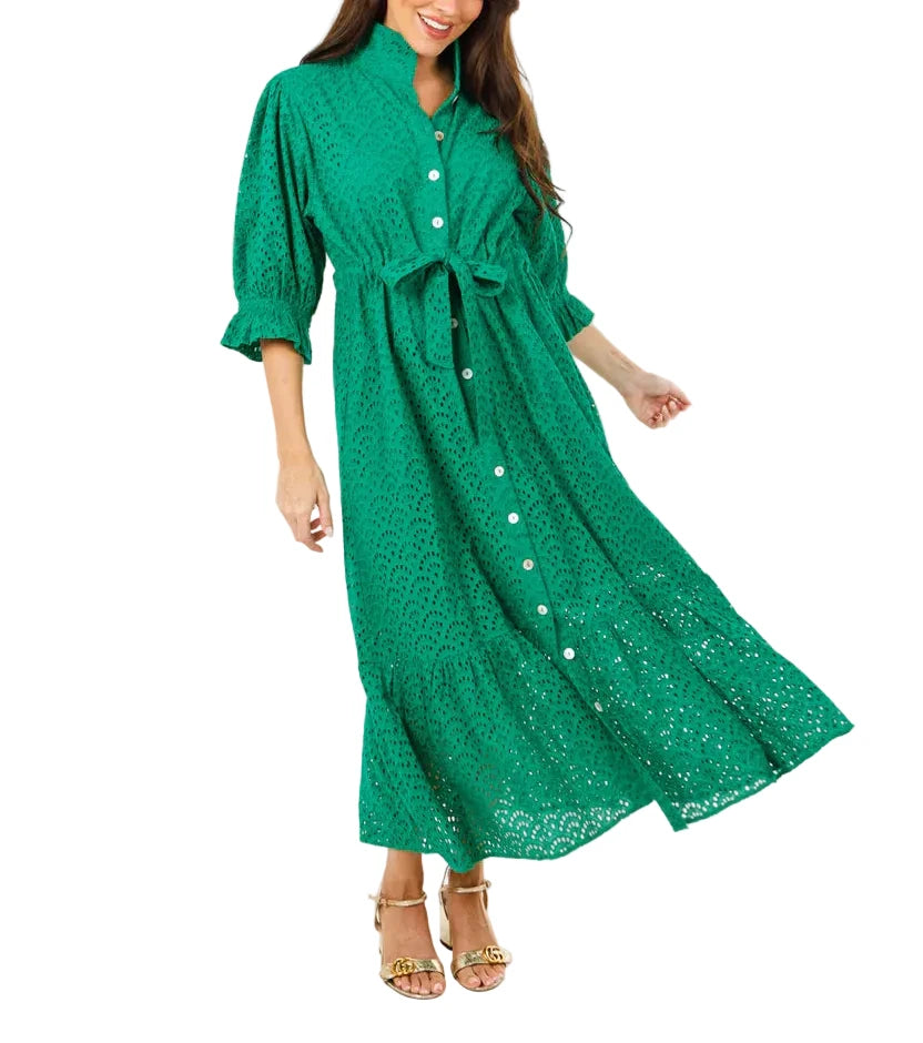 The Catherine dress was designed with feminine ease in mind.  Classic style elements like a tiered hem, stand collar, wide self belt...but with a twist! This puff, double elastic sleeve and empire waist will not disappoint and will be your go-to for all events!
