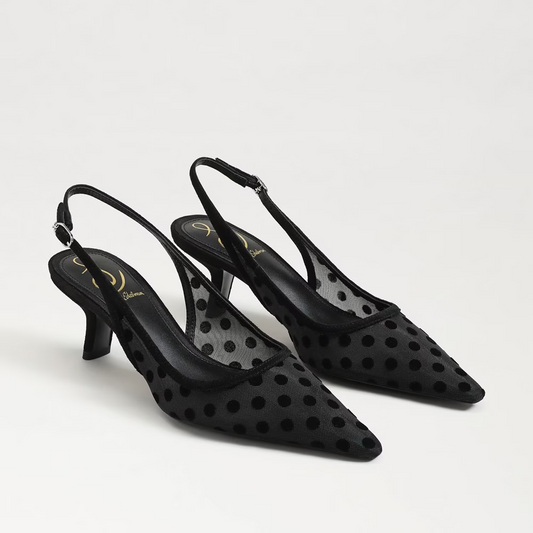 Bianka Polka Dot Mesh Slingback Pump