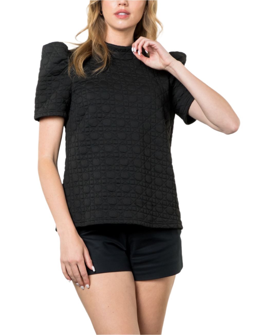 Short Sleeve Textured Top