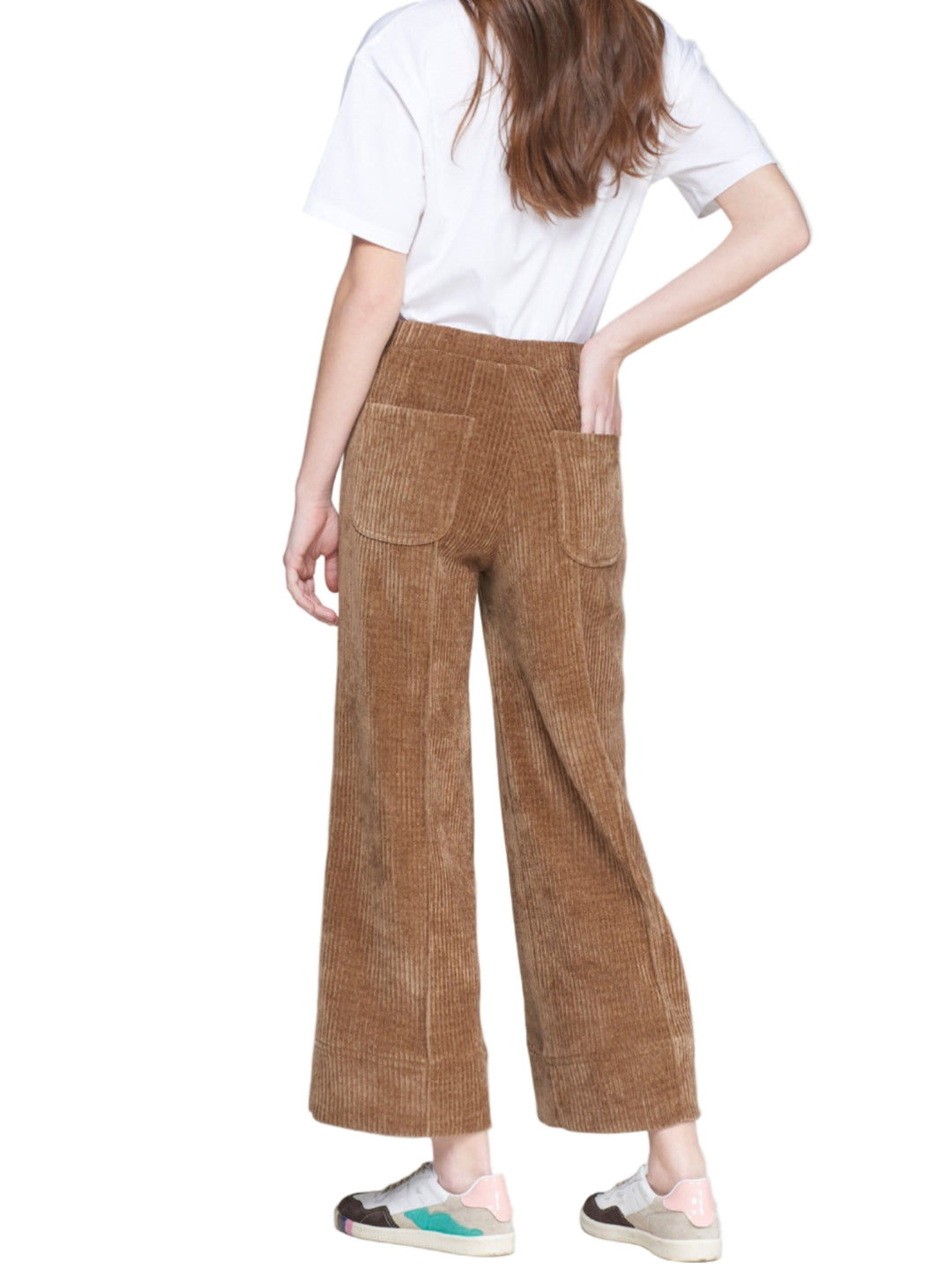 Beige Corduroy Straight Leg Trouser by Vilagallo