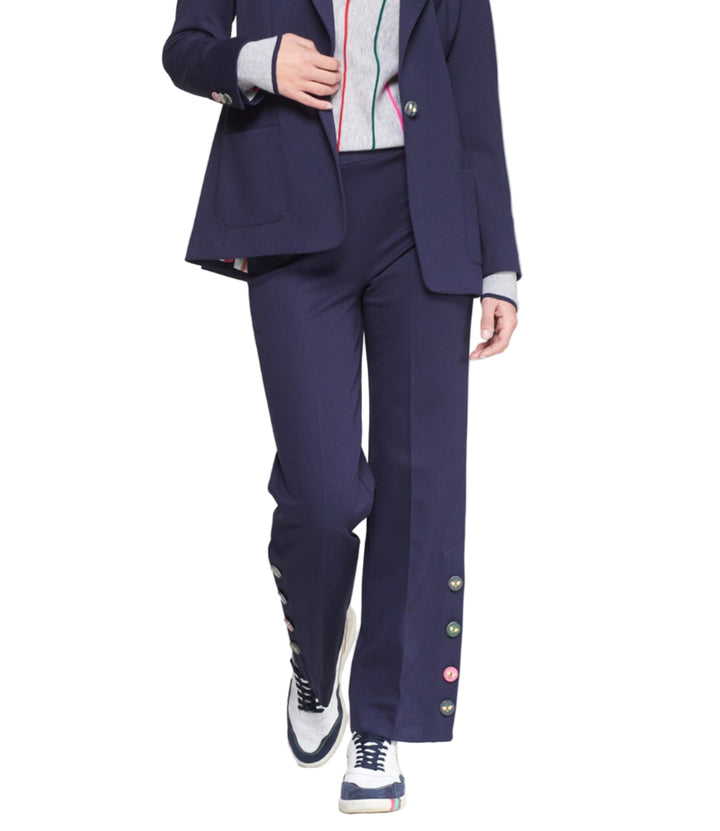 Mikaela Bee Button Trouser in Navy by Vilagallo