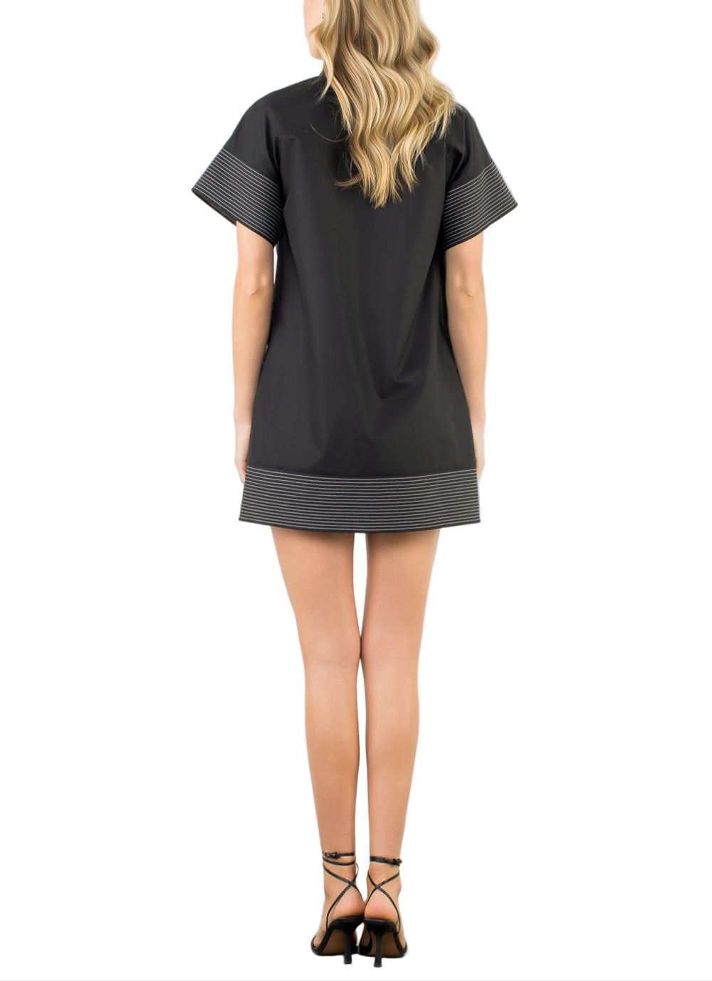 Turn heads in the Aurora Short Sleeve Dress in Black—your new go-to for effortless style. With its sleek silhouette and comfy short sleeves, it’s perfect for everything from casual brunches to nighttime adventures. Playful yet polished, this dress will keep you feeling fabulous all day long.
