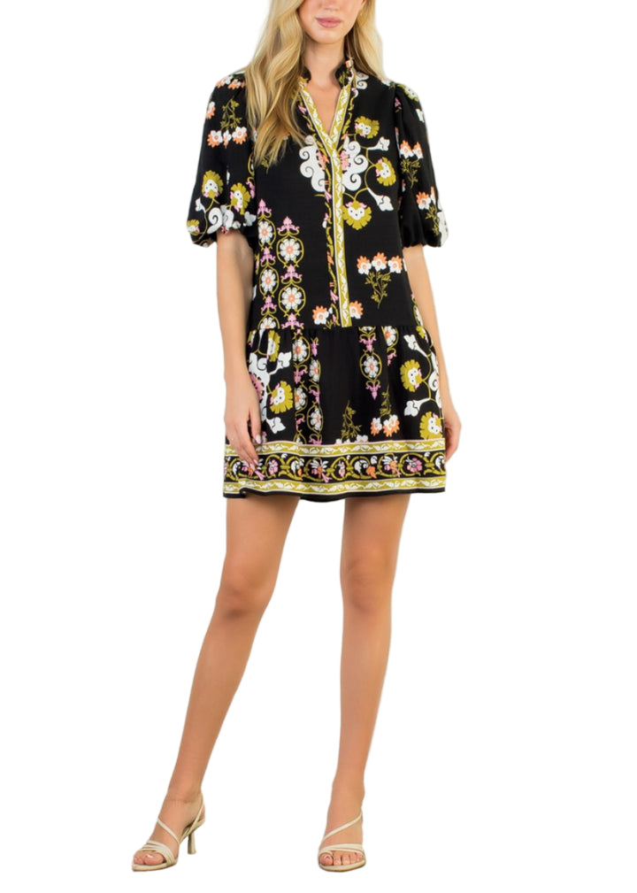 Kallie Puff Sleeve Floral Dress