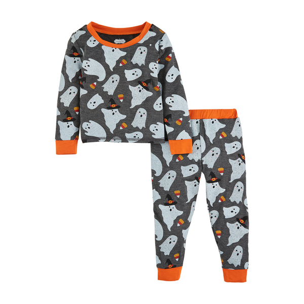 Gray Halloween ghost pajama; mudpie 