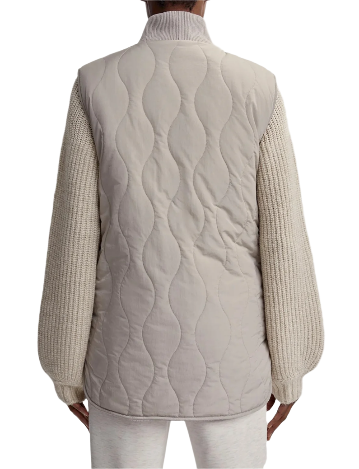 Covey Reversible Quilted vest; dove and sandstone