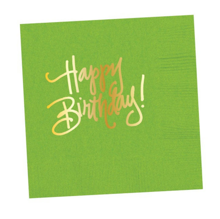Happy Birthday Napkins - Pickering Boxwood