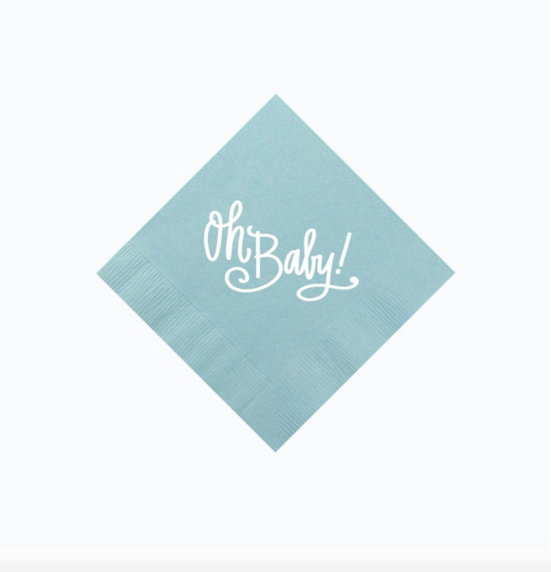 Oh Baby Napkins - Pickering Boxwood