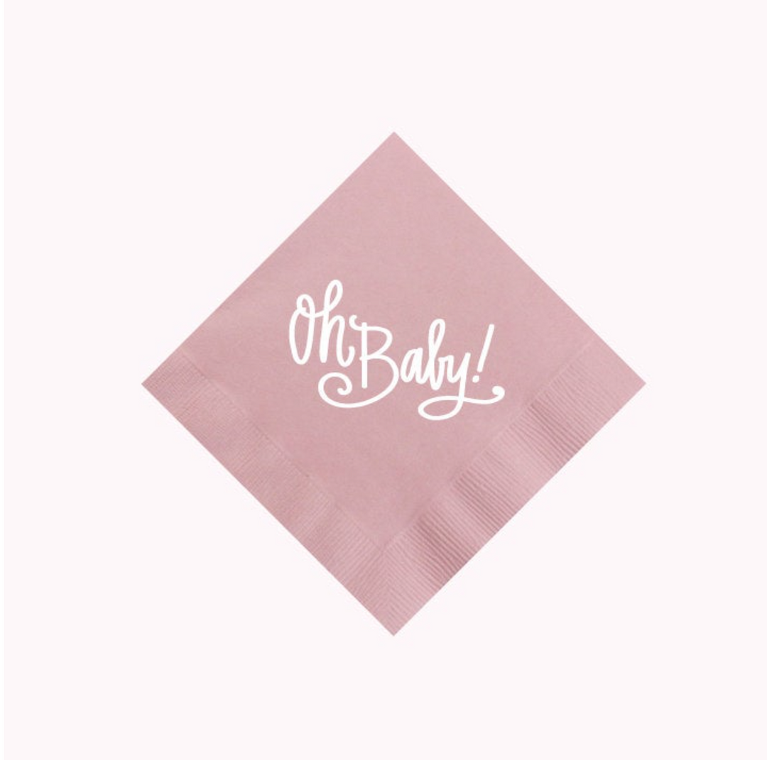 Oh Baby Napkins - Pickering Boxwood
