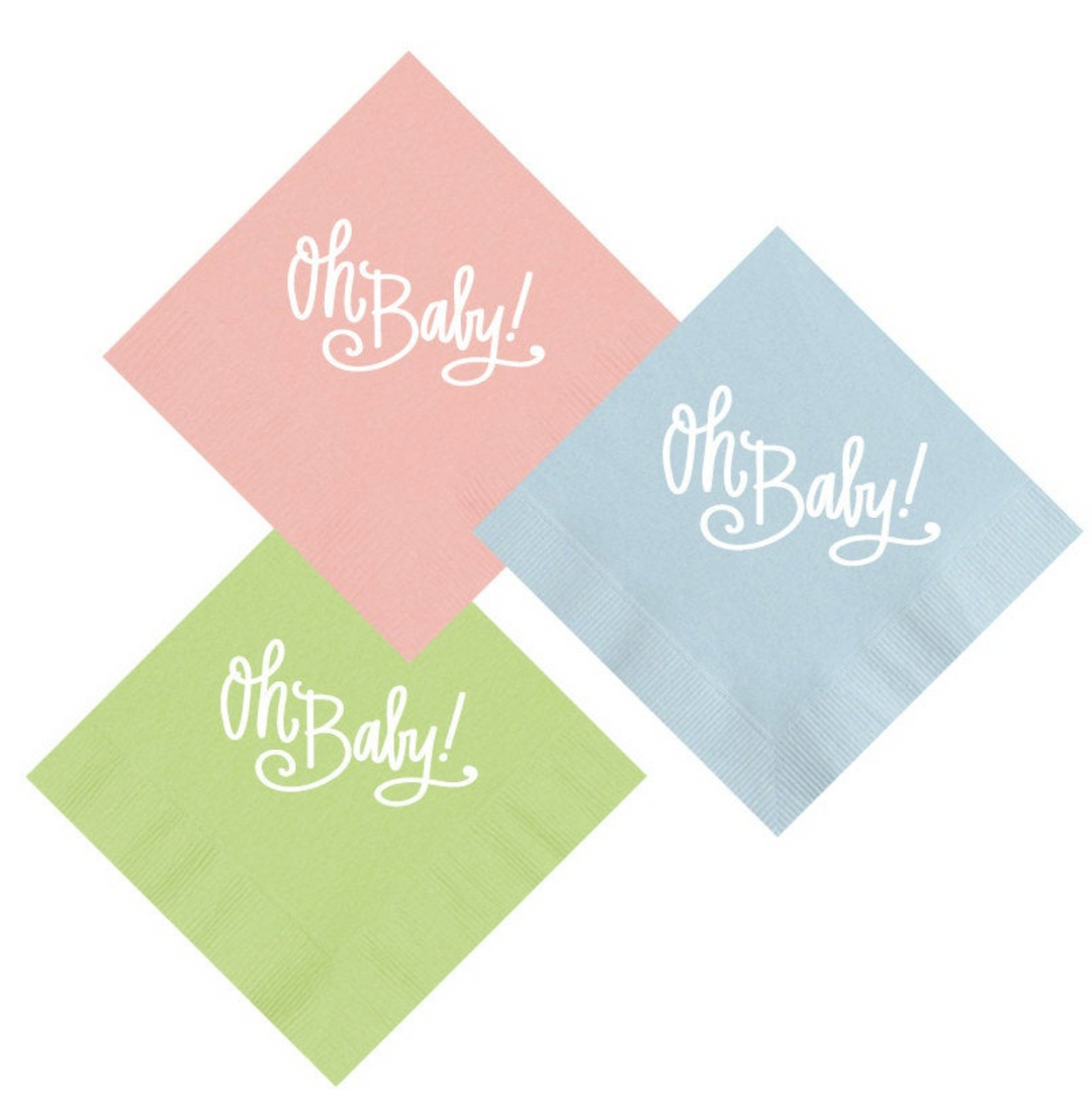 Oh Baby Napkins - Pickering Boxwood