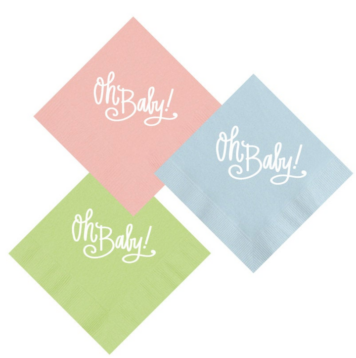 Oh Baby Napkins - Pickering Boxwood