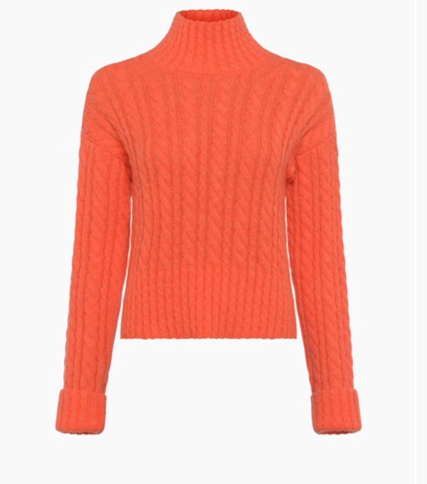 Jacqueline Cable High-Neck Sweater