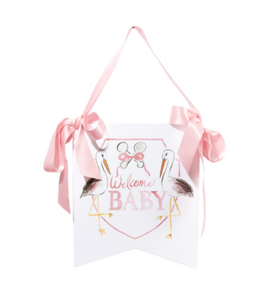 "Welcome Baby" Stork Hanger