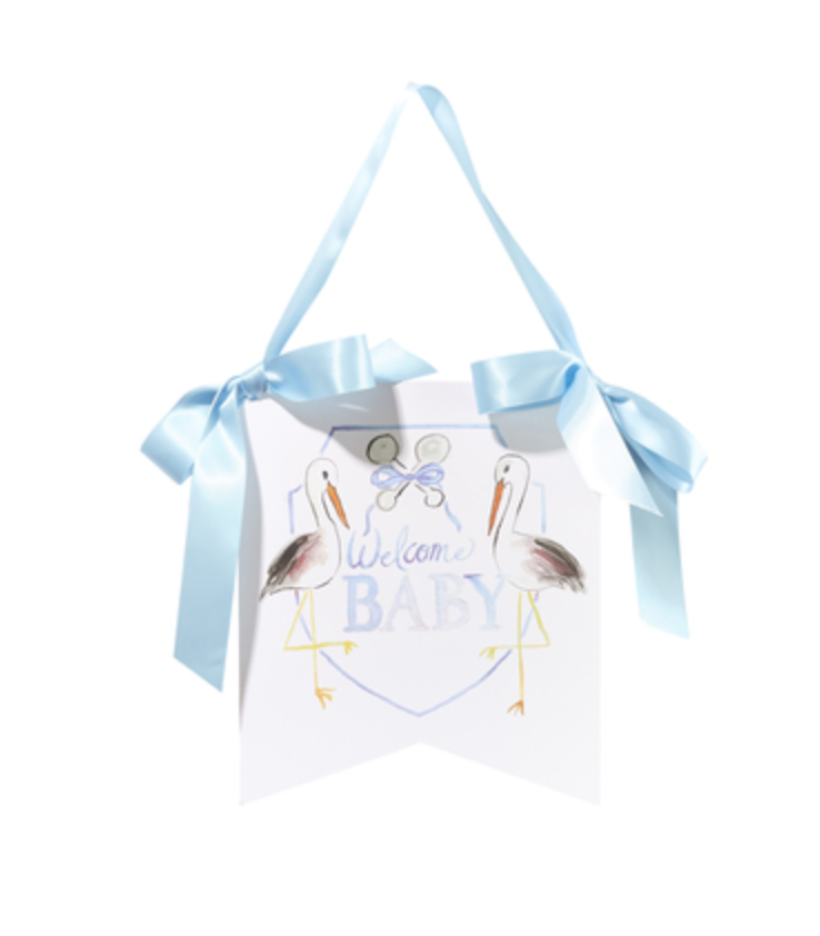 "Welcome Baby" Stork Hanger