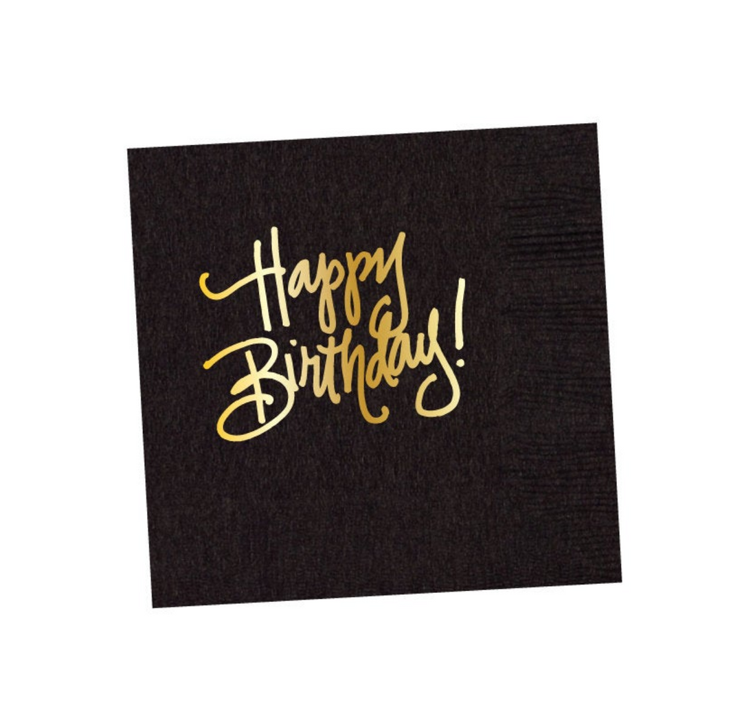 Happy Birthday Napkins - Pickering Boxwood