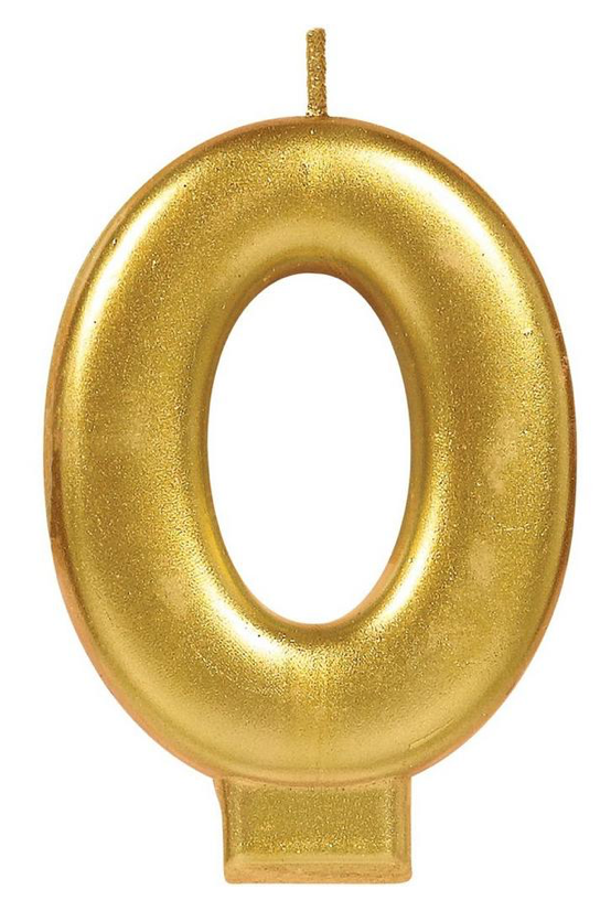 Numeric Gold Birthday Candle