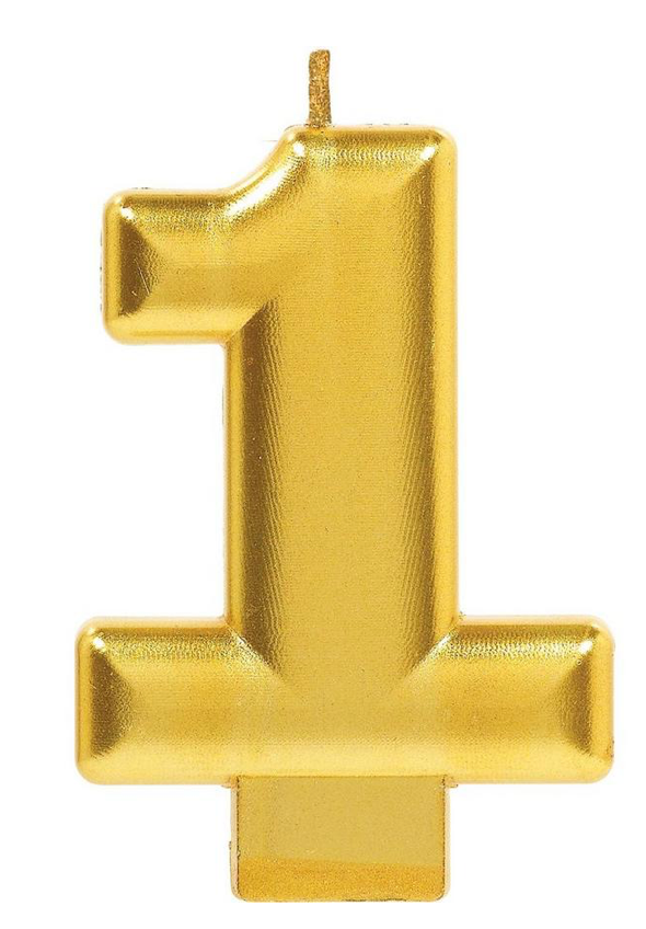 Numeric Gold Birthday Candle