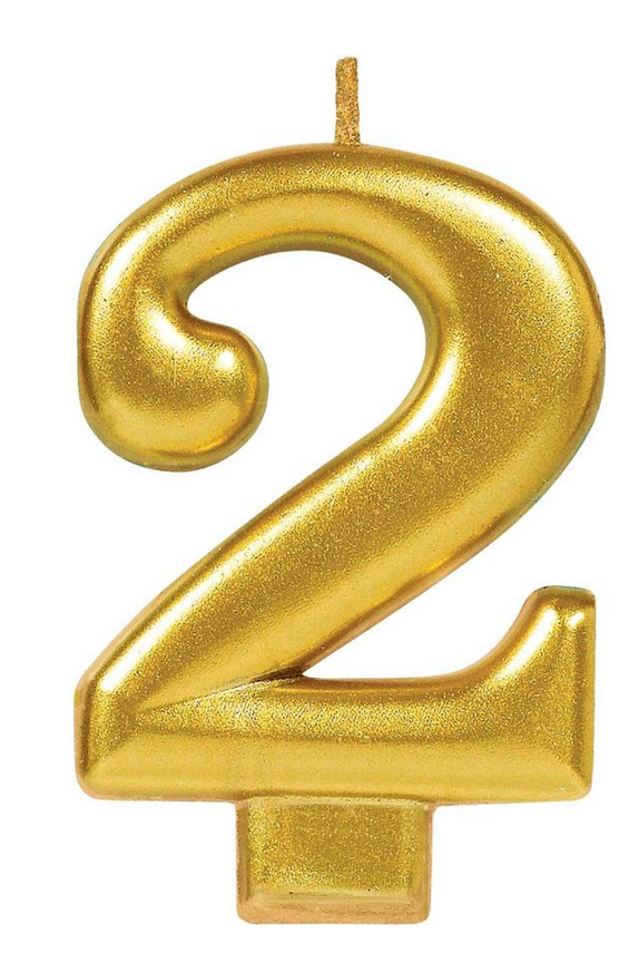 Numeric Gold Birthday Candle