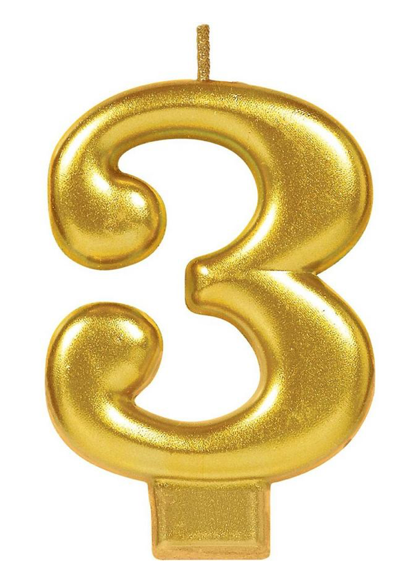 Numeric Gold Birthday Candle