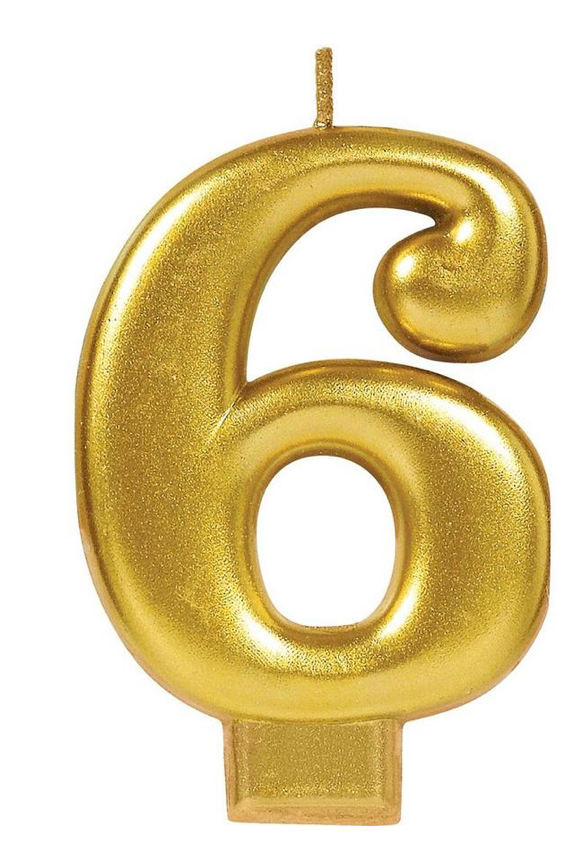 Numeric Gold Birthday Candle