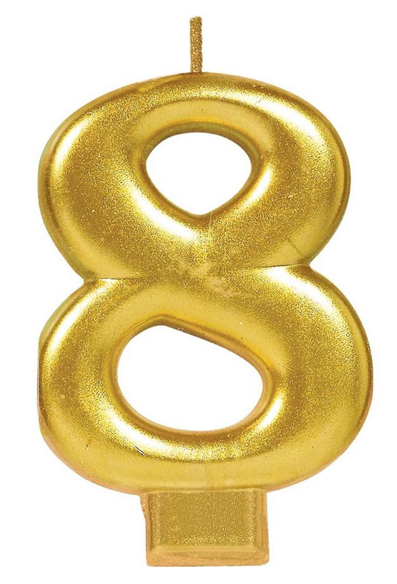 Numeric Gold Birthday Candle