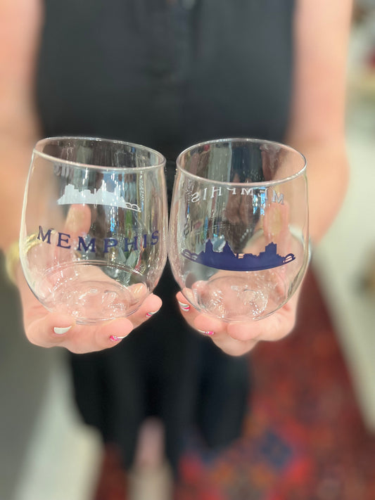 Memphis Skyline Wine Glasses